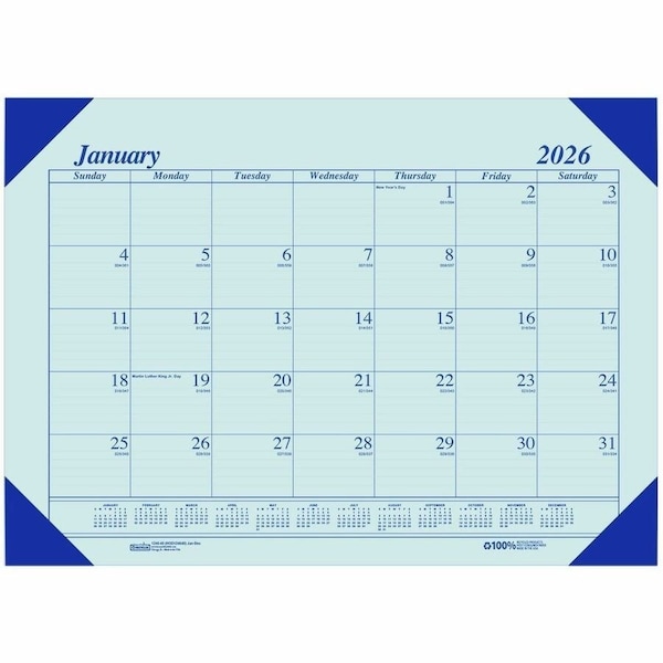 House Of Doolittle EcoTone Compact Desk Pad Calendar 12 months Jan - Dec. Compact in size for workst HOD124640 - main