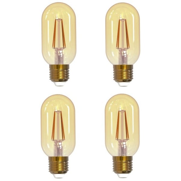 Bulbrite 4W Dimmable Antique Filament T14 Medium E26 LED Bulb, 315lu, 2100K, and 90 CRI, 4PK 860993 - main
