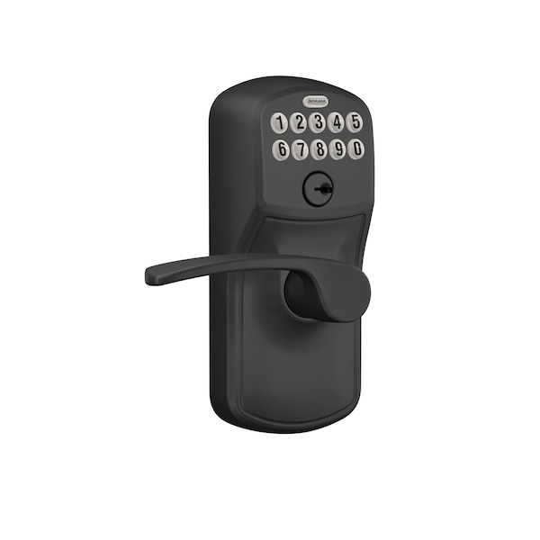 Schlage Residential Plymouth with Merano Lever Entry Flex Lock Electronic Keypad with 16211 Latch and 10063 Strike FE595PLY622MER - main