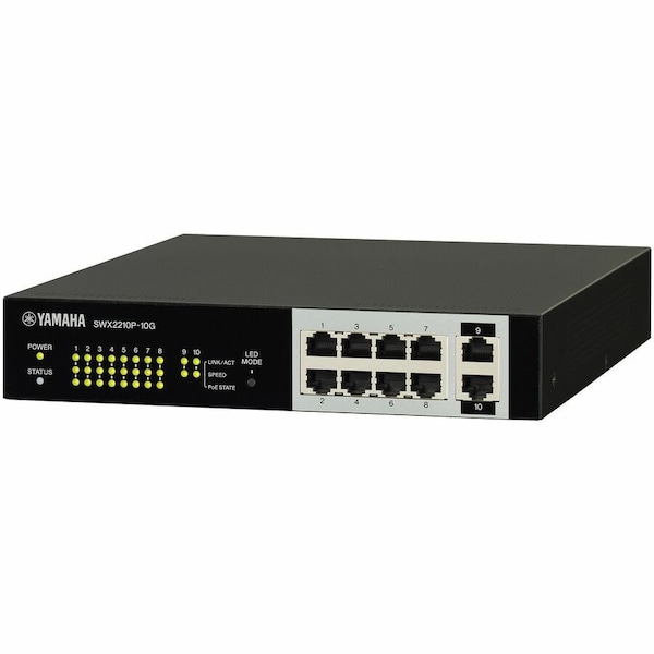 Yamaha 10-PORT, L2 124W POE NETWORK SWITCH WITH 8 POE PORTS; 1/2RU SWX2210P-10G - main