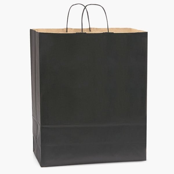Nashville Wraps Black Recycled Kraft Bags, Queen 16x6x19.25", 200PK BQTBK - main