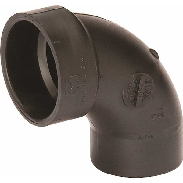 Nibco 1-1/2 in. ABS DWV 90 Degree Spigot x Hub Street Elbow C58072HD112 - main