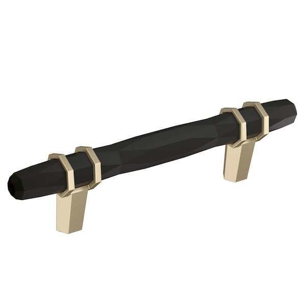 Amerock London 3-3/4 in 96 mm Center-to-Center Black Bronze/Golden Champagne Cabinet Pull BP36648BBRBBZ - main