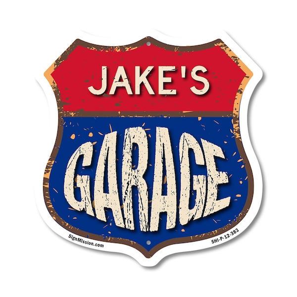 Signmission Jake's Garage, 12 Inch X 12 Inch, Plastic Sign SHI-P-12-383-JAKE - main