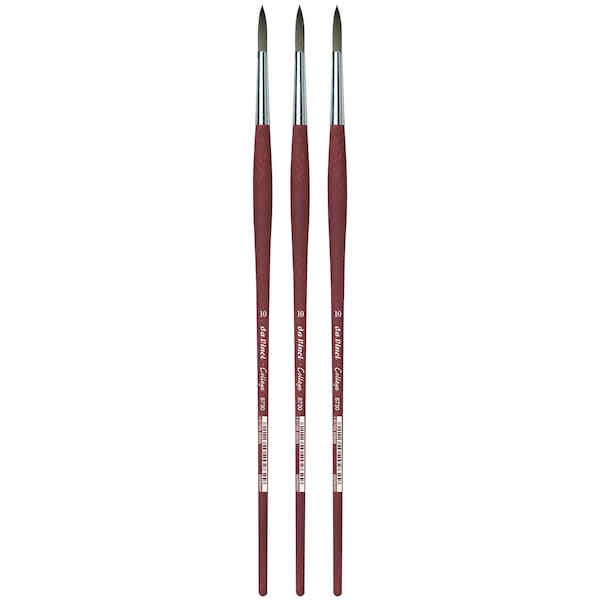 Da Vinci COLLEGE Student Brush, Synthetic, Acrylic & Oil, Round, Series 8730, Size 10, 3PK VA-8730_10 - main