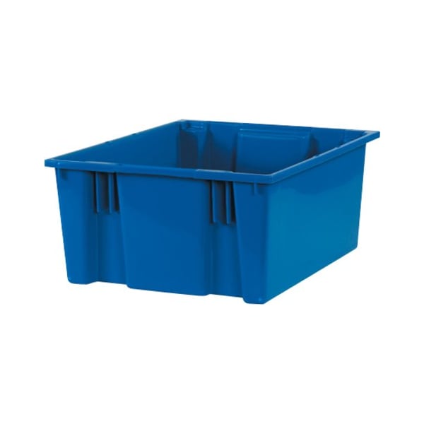 Partners Brand Stack & Nest Storage Bin, Plastic, Blue, 3 PK BINS119 - main