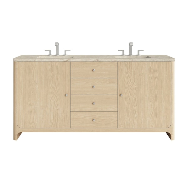 James Martin Vanities Gracyn 72" Double Vanity, Coastal Driftwood, w/ 3 CM Tajnar Eclos Widespread Top D125-V72-CSD-WTJR - main