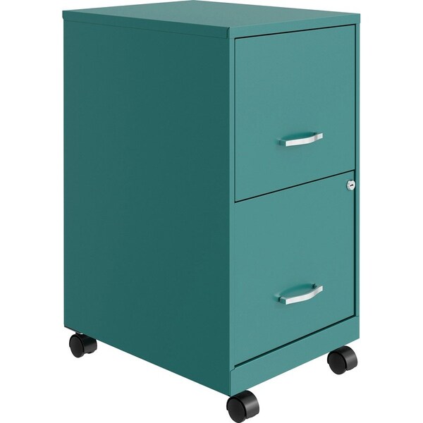 Nusparc 2-Drawer Mobile Vertical File Cabinet, 14.2" x 18" x 26.5", Teal NPRVF218AMTL - main