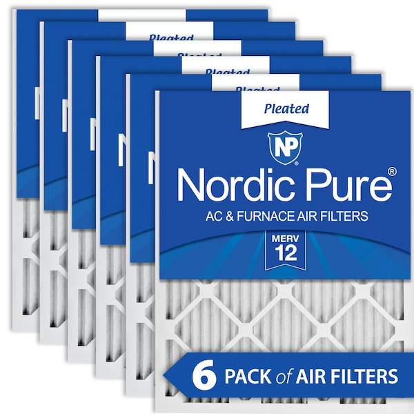 Nordic Pure 8x20x1 Pleated Air Filter, High Capacity, Electrostatically Charged Synthetic Media, MERV 12, 6 PK 8x20x1M12-6 - main