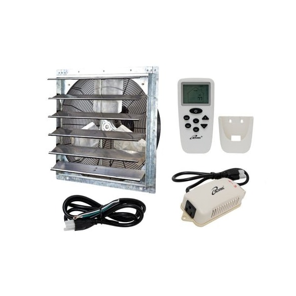 Iliving Silver 24 in. 4244 CFM Smart Remote Shutter Exhaust Fan with Thermostat, Humidistat, Variable Speed ILG8SF24VC - main
