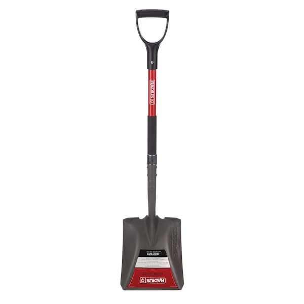 Radius Garden Premium D-Handle Square-Point Shovel, Fiberglass Shaft TS003 - main