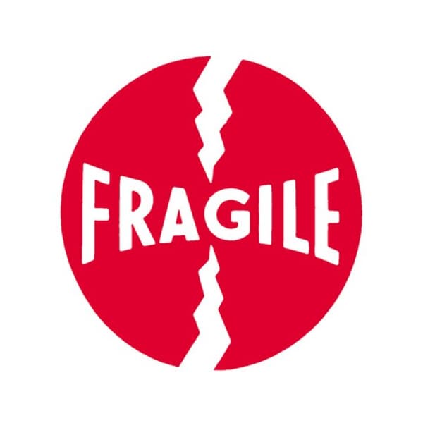 Tape Logic Labels, "Fragile", 4" x 4", Red/White, 500/Roll DL1140 - main