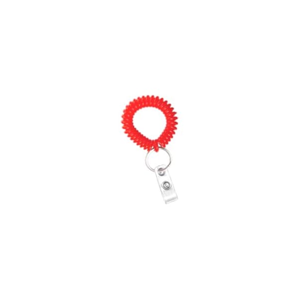 Brady RED WRIST COIL, CLEAR VINYL STRAP AND 7/8in NICKEL-PLATED SPLIT RING, 25MM COIL, STRAP SIZE 2 2140-6206 - main