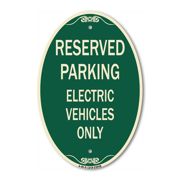 Signmission For Electrical Cars Reserved Parking - Electr, 12 In X 18 In Architectural, Heavy Gauge Aluminum A-OV-G-1218-23948 - main
