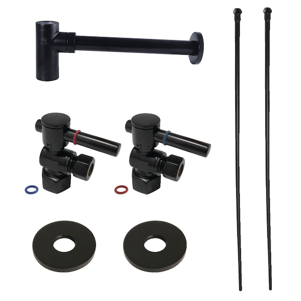 Kingston Brass Plumbing Sink Trim Kit with Bottle Trap, Matte Black CC43100DLLKB40 - main
