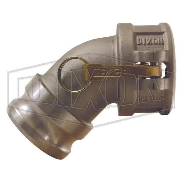 Dixon 45Deg Cam and Groove Elbow, 3 in, Male Adapter x Female Coupler, Aluminum, Domestic 300DA-45AL - main