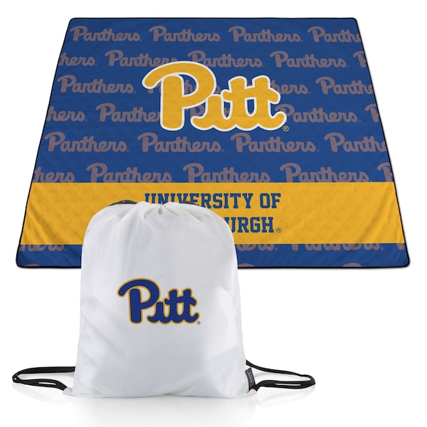 Picnic Time Family Of Brands NCAA Pittsburgh Panthers Impresa Picnic Blanket - Lightweight Beach Blanket - Machine Washable 819-01-999-506-0 - main