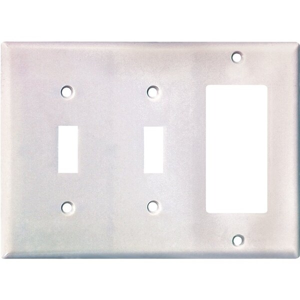 Eaton Wiring Devices Combination Wallplate, 4-1/2 in L, 6-3/8 in W, 3 -Gang, Thermoset, White 2173W-BOX - main