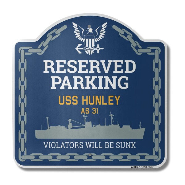 Signmission USS HUNLEY AS 31, 18 Inch x 18 Inch, Heavy Gauge Aluminum A-DES-N-1818-3597 - main