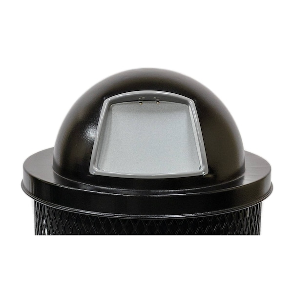 Mytcoat Dome Lid for 32 Gallon Trash Receptacle, Steel, Black, Textured Coating 804399 - main