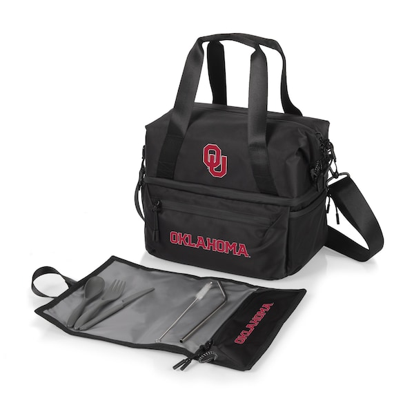 Picnic Time Family Of Brands NCAA Oklahoma Sooners Tarana Lunch Bag Cooler with Utensils made from Recycled Material 515-01-179-454-0 - main