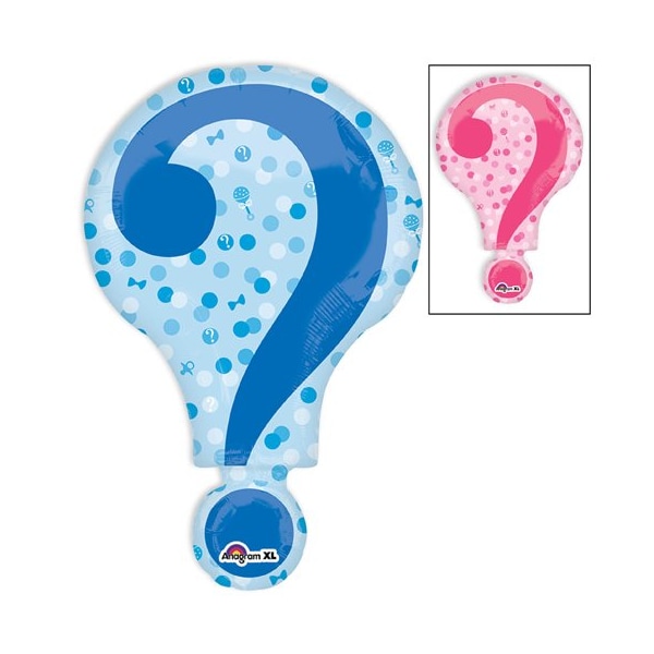 Loonballoon Gender REVEAL Large Question Mark Party BABY Shower BOY or GIRL Mylar BALLOON LB-BB-32533-02 - main