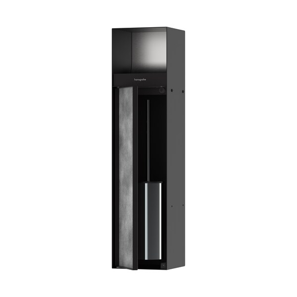 Hansgrohe XtraStoris Rock Recessed Toilet Brush Holder w/ Toilet Paper Holder & Tileable Door in Matte Black 56062670 - main