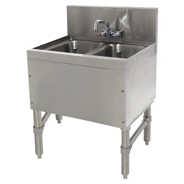 Advance Tabco Prestige Underbar Sink Unit 2-compartment 24 in.W x 20 in.D x 36 in.H PRB-19-22C - main
