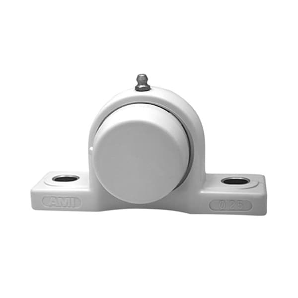 Ami Bearings SINGLE ROW BALL BEARING - 1in ZINC NARROW SET SCREW WHITE PILLOW BLOCK OPN/CLS COV BPPL5-16MZ2CEW - main
