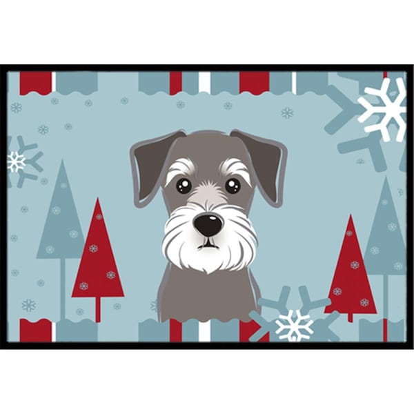 Carolines Treasures BB1702JMAT Winter Holiday Schnauzer Indoor & Outdoor Mat, 24 x 36 in. BB1702JMAT - main
