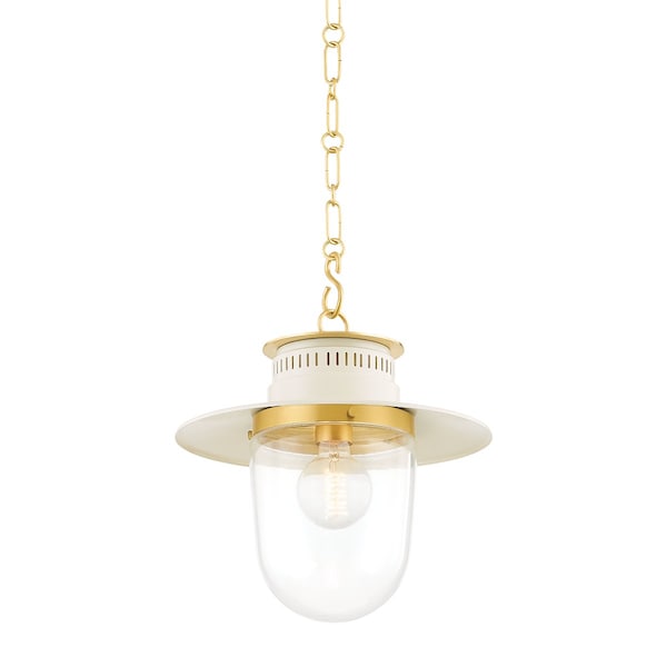 Mitzi Zio & Sons X Nori 1 Light Pendant 18.25 In. Aged Brass/Soft Cream H773701S-AGB/SCR - main