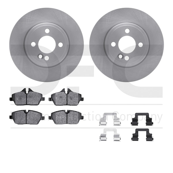 Dynamic Friction Co DFC Rotors with EURO 5000 Ceramic Brake Pads includes Hardware 6612-32021 - main