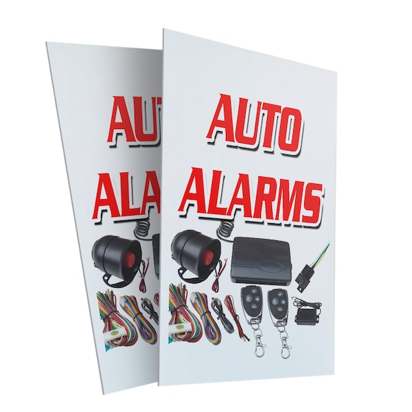Signmission Auto Alarms, Plastic Signs Only 24 Inch x 36 Inch, Corrugated Plastic, 2PK CSB-2436-2PACK-Auto Alarms - main