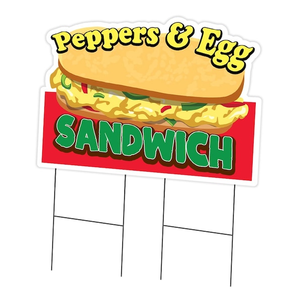 Signmission Peppers & Egg Sandwich Die Cut Yard & Stake outdoor plastic window, 2436-Peppers & Egg Sandwich C-DC-2436-Peppers And Egg Sandwich19 - main