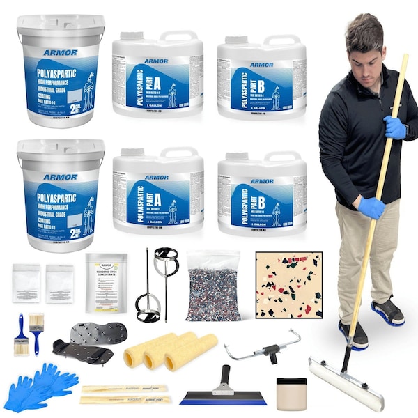 Armorpoxy Polyaspartic Floor Coating Kit - 25Pc - 500 Sq Ft - Desert Tan 160033 - main
