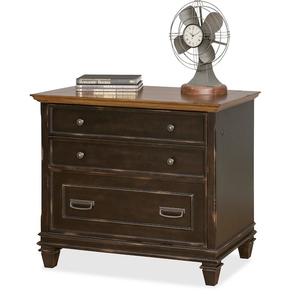 Hartford File Cabinet in Two Tone Distressed Black IMHF450 - main