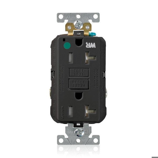 Leviton SmartlockPro GFCI 20A WR/TR/HG/PI Black GFWT2-HGE - main