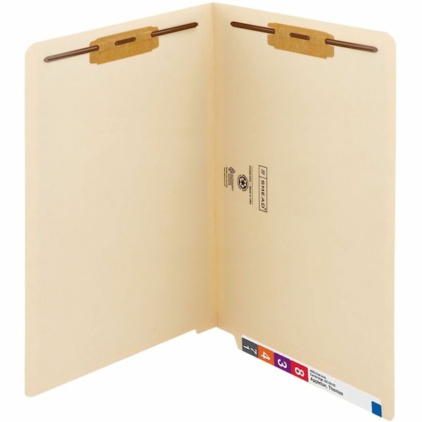 Smead Fastener Folder, 3/4" Exp, 2 Fast/Pos 1 and 3, Legal, 50/BX, MLA PK SMD37115 - main