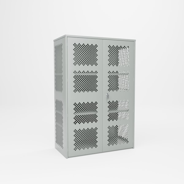 Pucel Heavy Duty Storage Cabinet, 48 in W x 72 in H x 24 in D, Perforated Doors and Sides, Gray HDSC-4872-24-4-PERF - main
