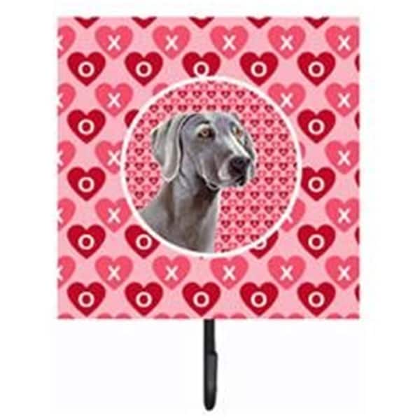 Carolines Treasures 4.25 x 7 in. Weimaraner Valentines Love and Hearts Leash Or Key Holder LH9161SH4 - main