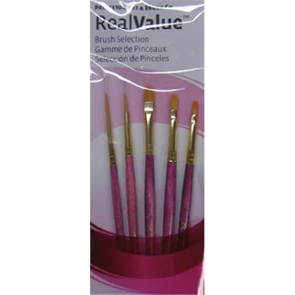 Princeton Artist Brush Co Princeton Brush Real Value Short Handle Set- Synthetic Golden Taklon - Set Of 5 9184B - main
