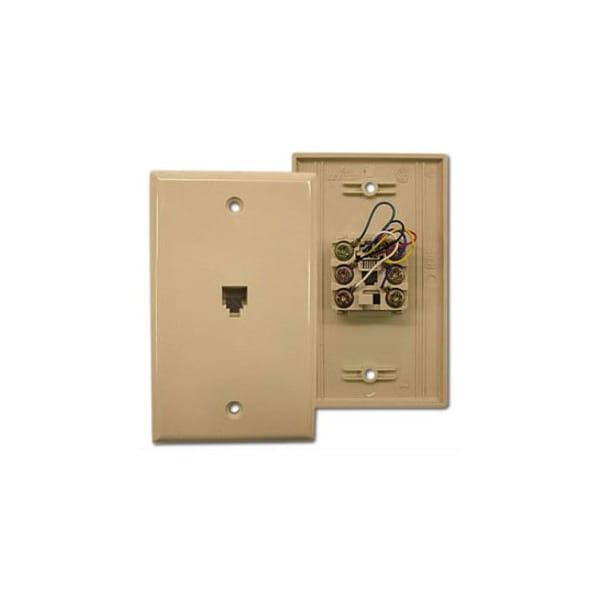 Leviton Telephone Wall Jack, White 40238-W - main