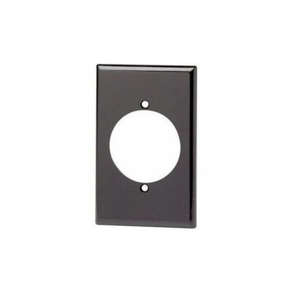 Leviton Receptacle Wallplate, Midway Size, Gang 1, Black 80528-BLK - main