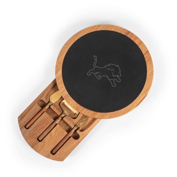 Picnic Time Family Of Brands NFL Detroit Lions - Insignia Acacia and Slate Serving Board with Cheese Tools 959-00-512-113-2 - main
