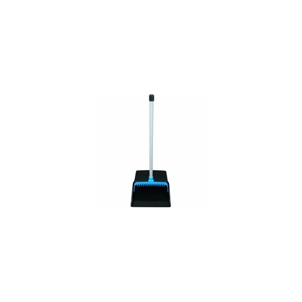Impact Genuine Joe Lobby Dust Pan, 11.50in Wide, Polyvinyl Chloride (PVC) Handle, Blue, Black T0013-01 - main