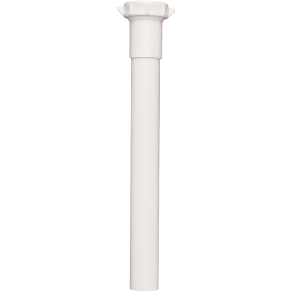 Plumb Pak Pipe Extension Tube, 1-1/4 x 1-1/4 in, 12 in L, Slip-Joint, Plastic, White PP945W - main