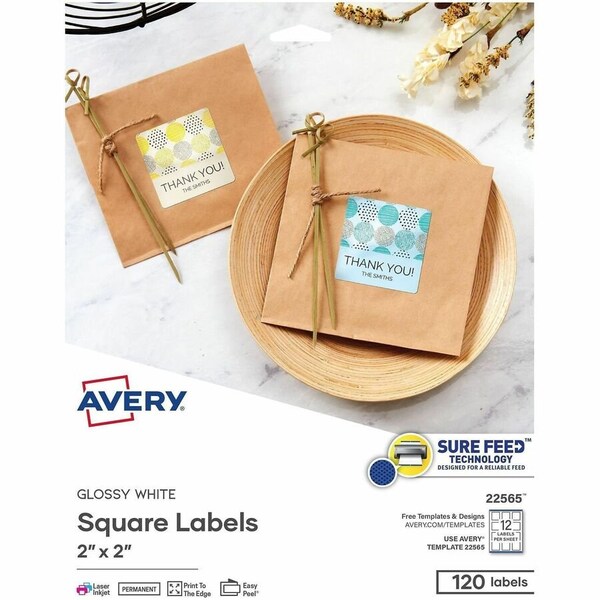 Avery Multipurpose Label, 2" Label W, 12 Labels per Sheet White 22565 - main