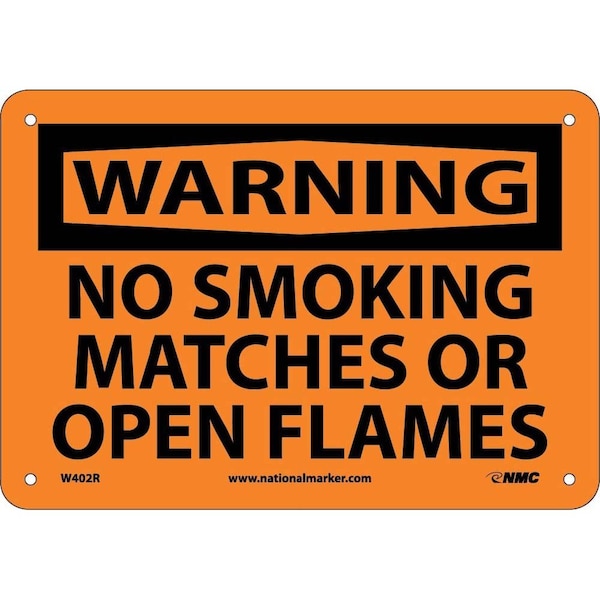 Nmc Warning No Smoking Matches Or Open Flames Sign, W402R W402R - main