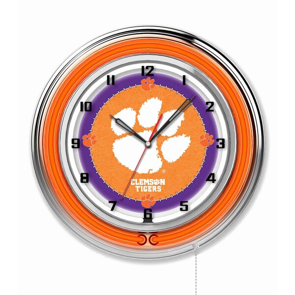 Holland Bar Stool Co Clemson Double Neon 19" Clock Clk19Clmson - main