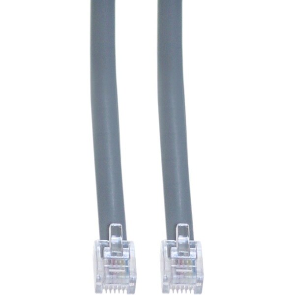 Cable Wholesale Telephone Cord (Data), RJ12, 6P / 6C, Silver Satin, Straight, 1 foot 8102-66101 - main